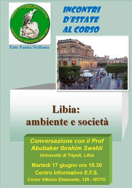 Conversazione del prof. Abubaker Swehli dal titolo "Libia: ambiente e società"
